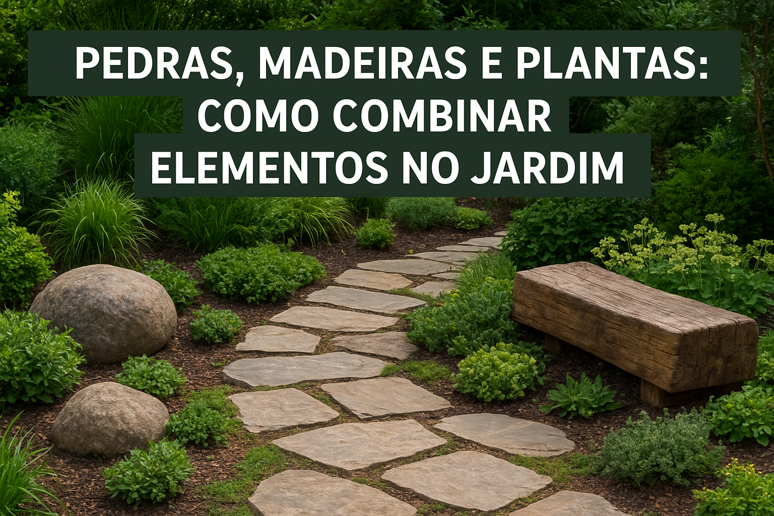 Pedras, Madeiras e Plantas: Como Combinar Elementos no Jardim