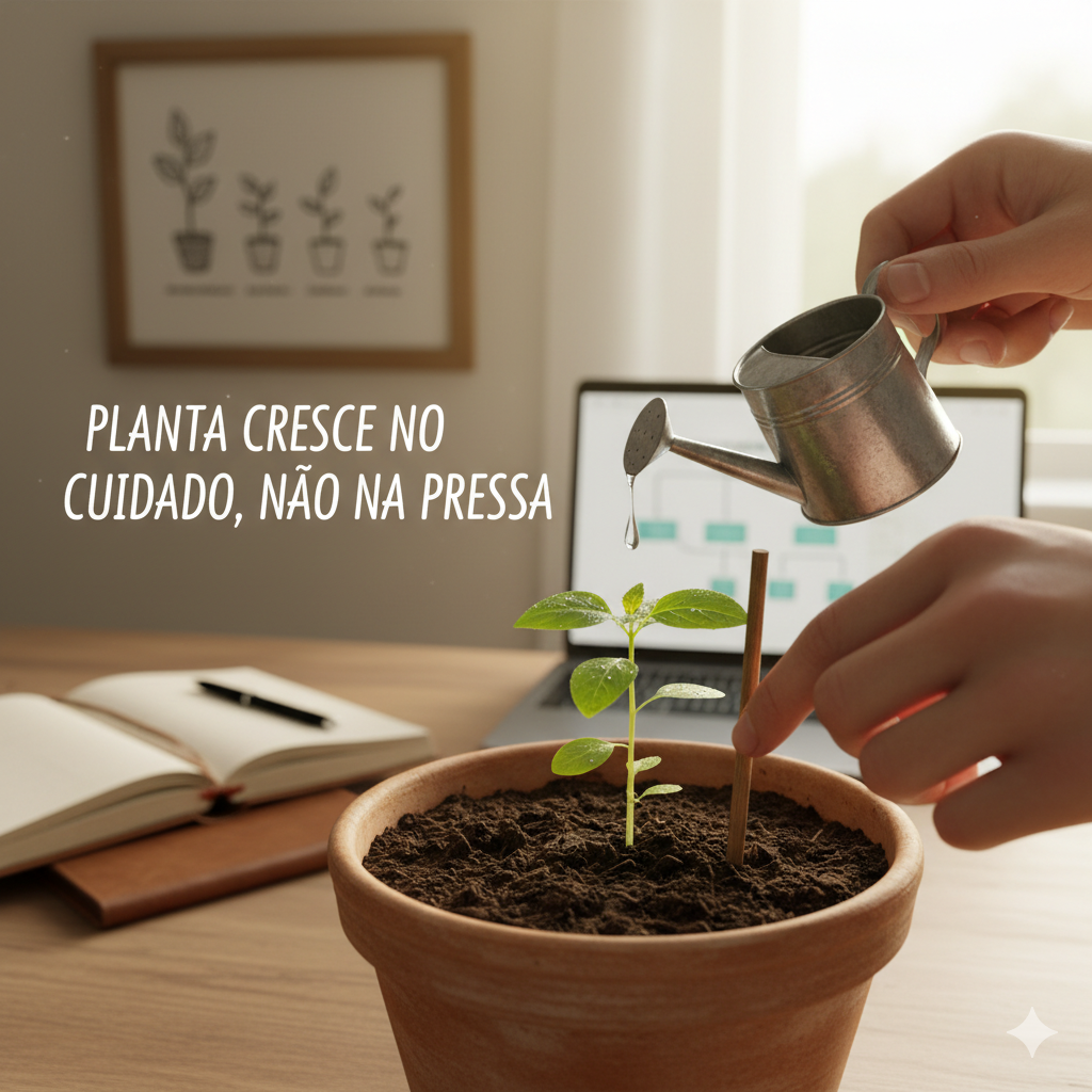 Planta Cresce no Cuidado, Não na Pressa
